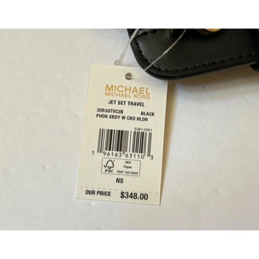 Michael Kors JST MK Logo Smart phone crossbody with Card Holder Black - Picture 5 of 7